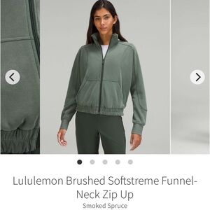 Lululemon Softstreme Funnel Neck Zip Up In The Color Smoked Spruce